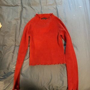 Kendall & Kylie Rust Ribbed Sweater